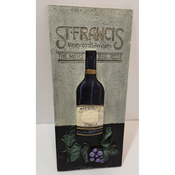 Ceramic 3D Wine Bottle Wall Decor St Martins & St Francis Yellow Black Purple - Picture 6 of 14